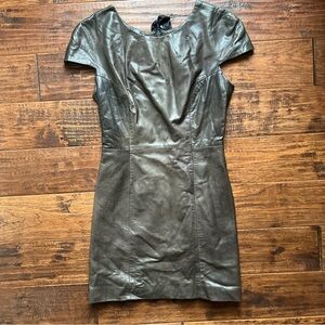 Women Brown Leather Dress